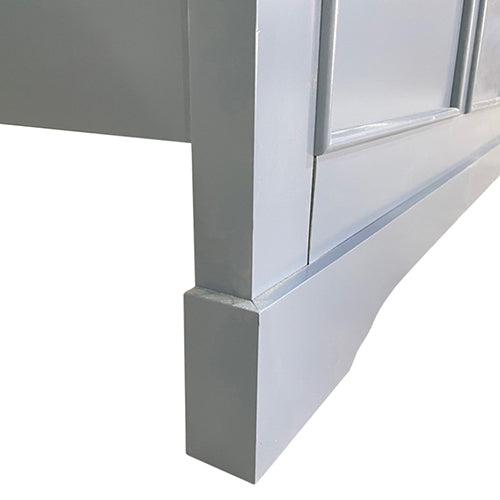 Beds & Bed Frames: King Bed Frame in Solid Wood with Slats Support in Grey colour