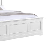 Beds & Bed Frames: Queen Bed Frame in Solid Wood with Slats Support in White colour