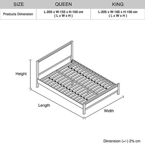 Queen Bed Frame with Natural Timber Look Finish