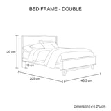 Beds & Bed Frames: Double Size Wooden Bed Frame in Solid Wood Antique Design Light Brown