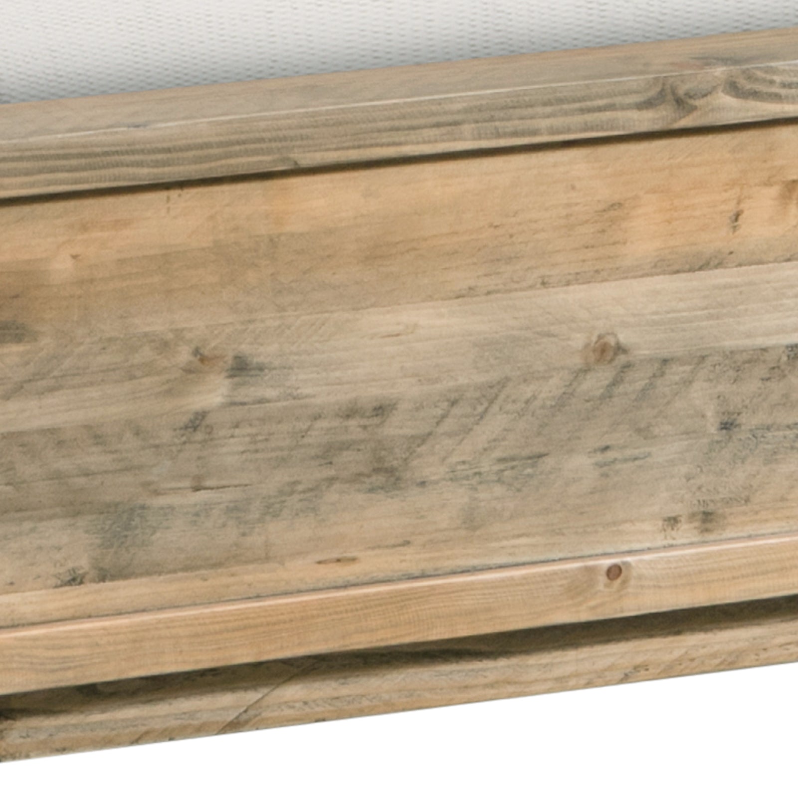 Beds & Bed Frames: King Size Wooden Bed Frame in Solid Wood Antique Design Light Brown