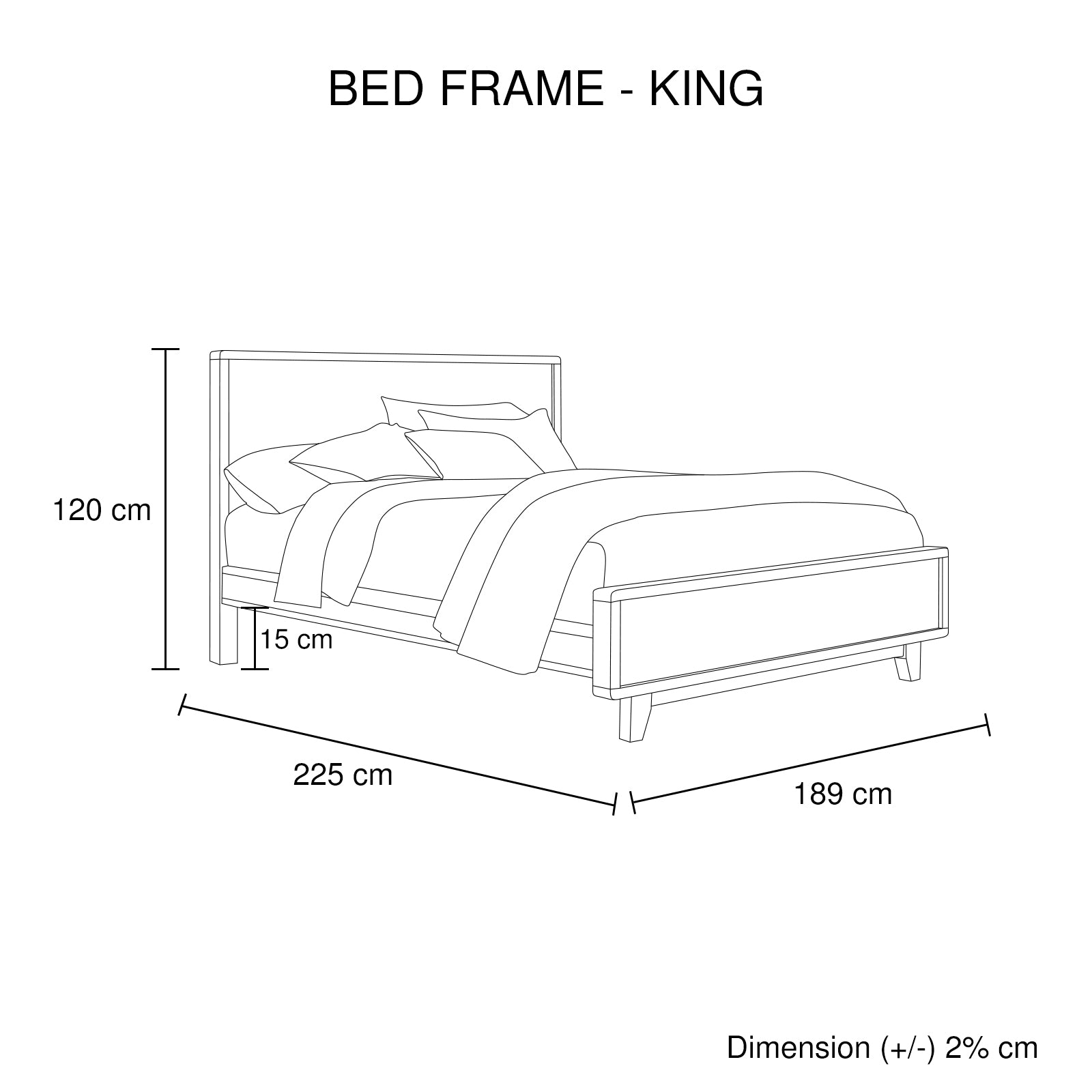 Beds & Bed Frames: King Size Wooden Bed Frame in Solid Wood Antique Design Light Brown