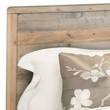 Beds & Bed Frames: Queen Size Wooden Bed Frame in Solid Wood Antique Design Light Brown