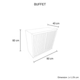 Buffets & Sideboards: Buffet MDF Brown Colour Two Doors Sideboard Storage Cabinet