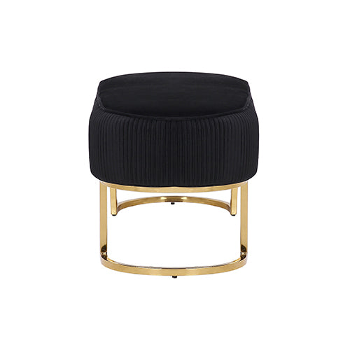 Arm Chairs & Recliners: Noori Bench Chair Black Velvet