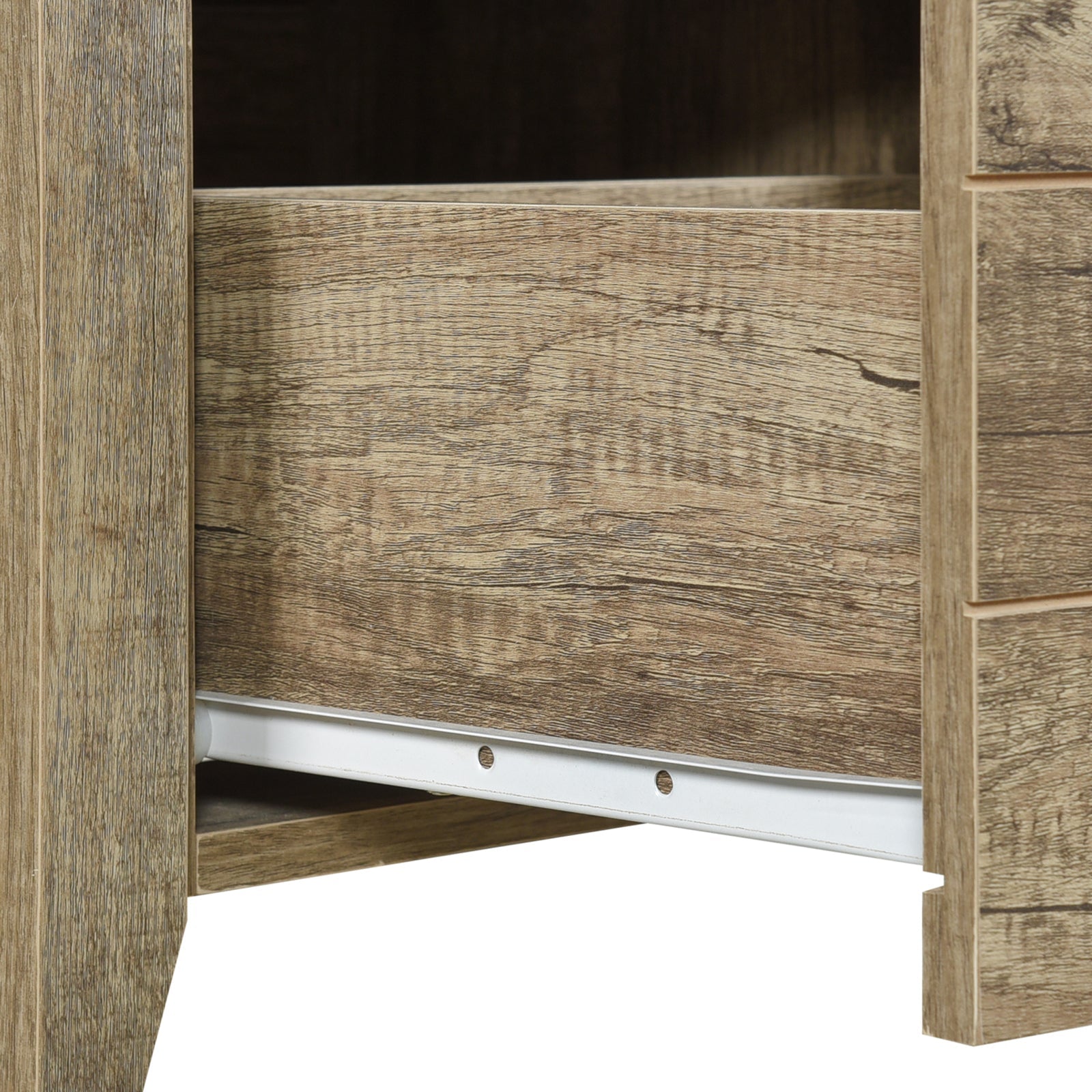 Bedside Tables: Bedside Table 2 drawers Storage Table Night Stand MDF in Oak