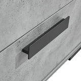 Beds & Bed Frames: Bedside Table with 2 Storage Drawers MDF Combination of Black & Cement Colour Nightstand