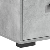 Beds & Bed Frames: Bedside Table with 2 Storage Drawers MDF Combination of Black & Cement Colour Nightstand