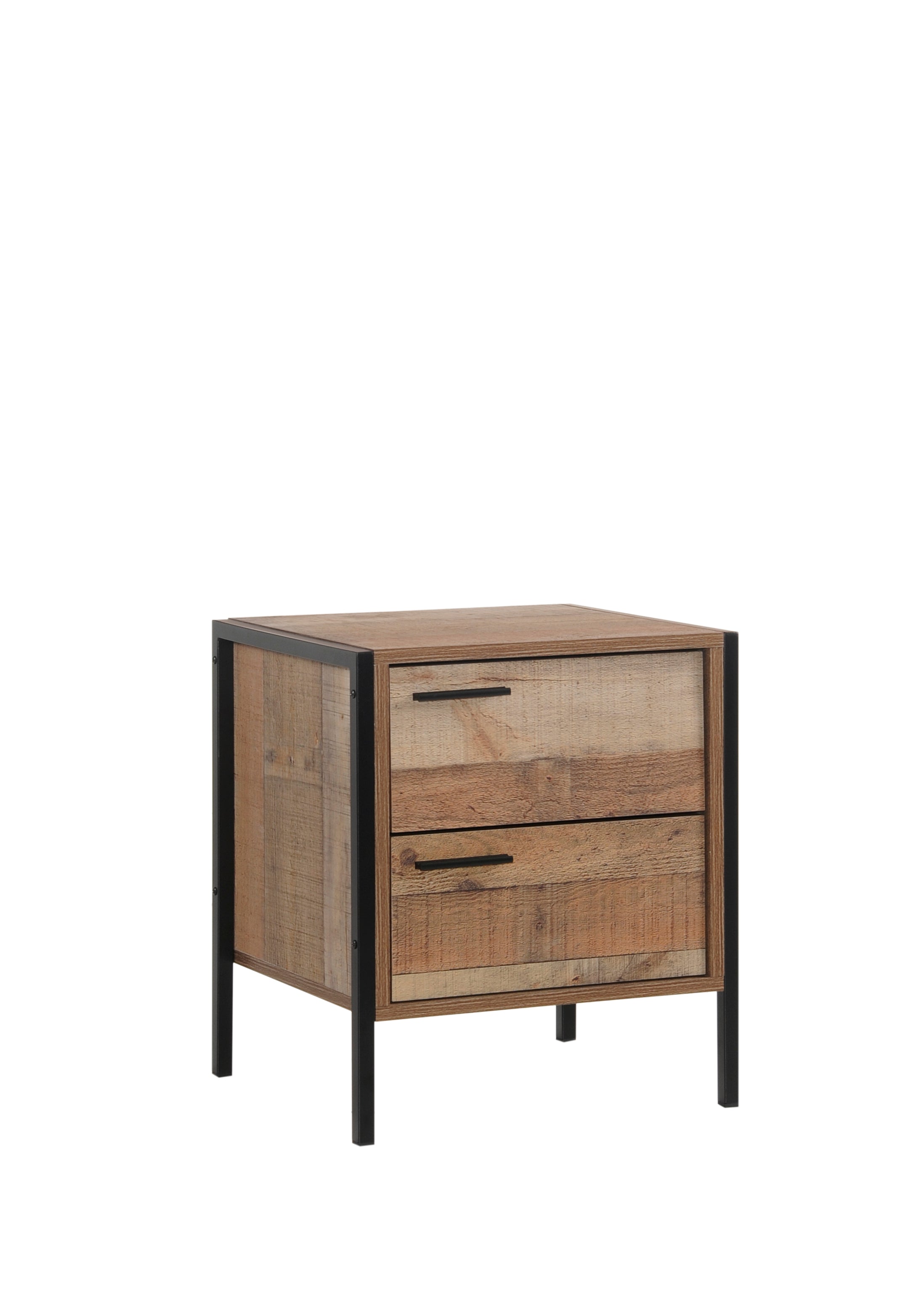 Bedside Tables: Bedside Table 2 drawers Night Stand Particle Board Construction in Oak Colour