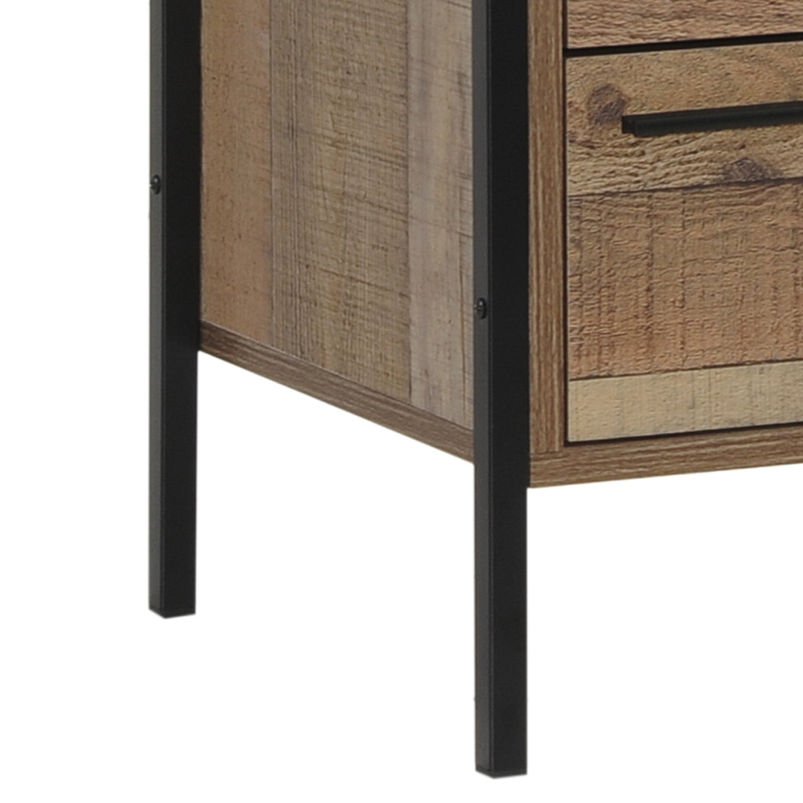Bedside Tables: Bedside Table 2 drawers Night Stand Particle Board Construction in Oak Colour