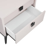 Beds & Bed Frames: Bedside Table with 2 Storage Drawers MDF Combination of Champagne and Black Colour Nightstand