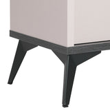 Beds & Bed Frames: Bedside Table with 2 Storage Drawers MDF Combination of Champagne and Black Colour Nightstand