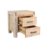 Bedside Tables: Bedside Table 2 drawers Night Stand Solid Wood Acacia Oak Colour