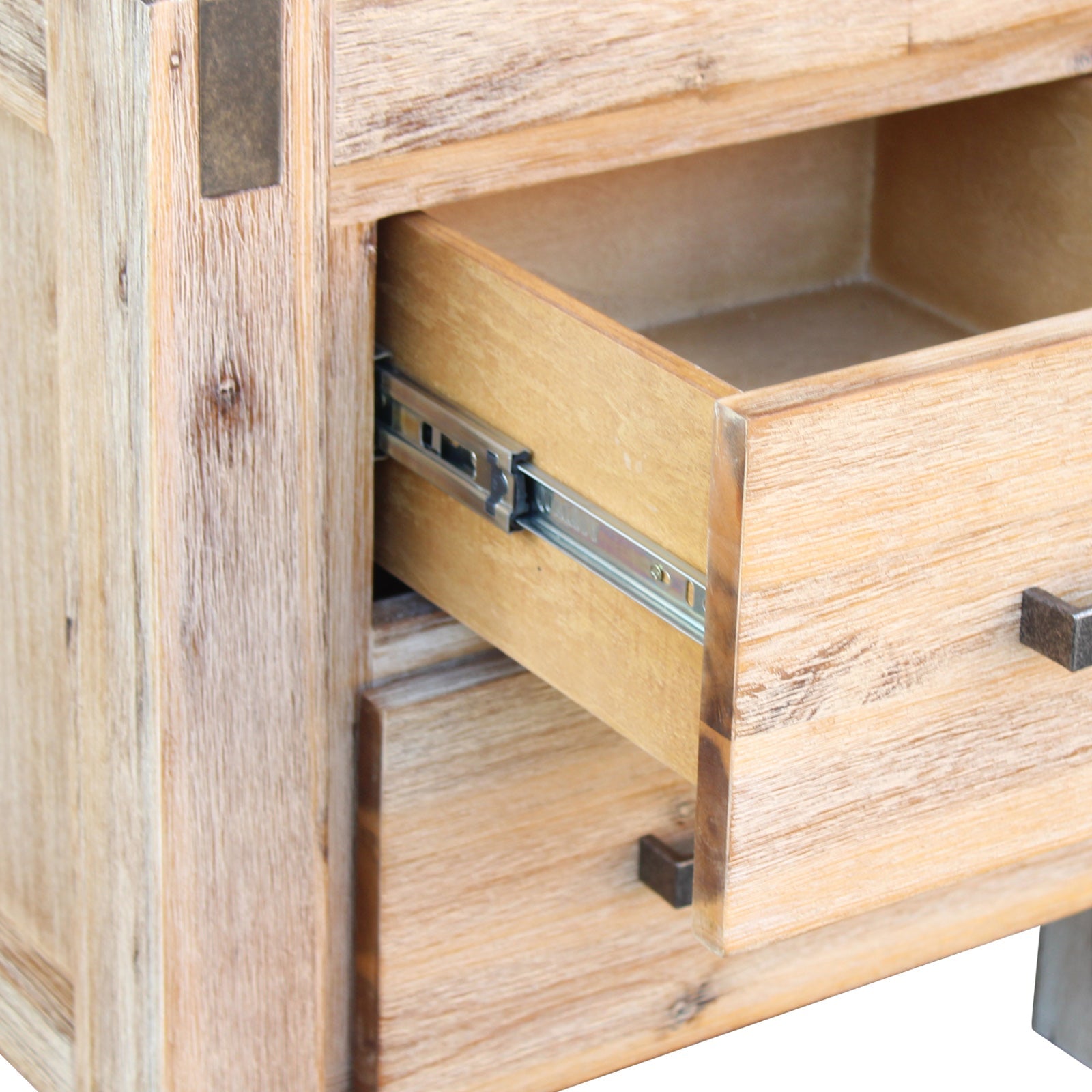 Bedside Tables: Bedside Table 2 drawers Night Stand Solid Wood Acacia Oak Colour