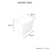 Bedside Tables: Bedside Table MDF Brown Colour Waveform Design Three Drawers