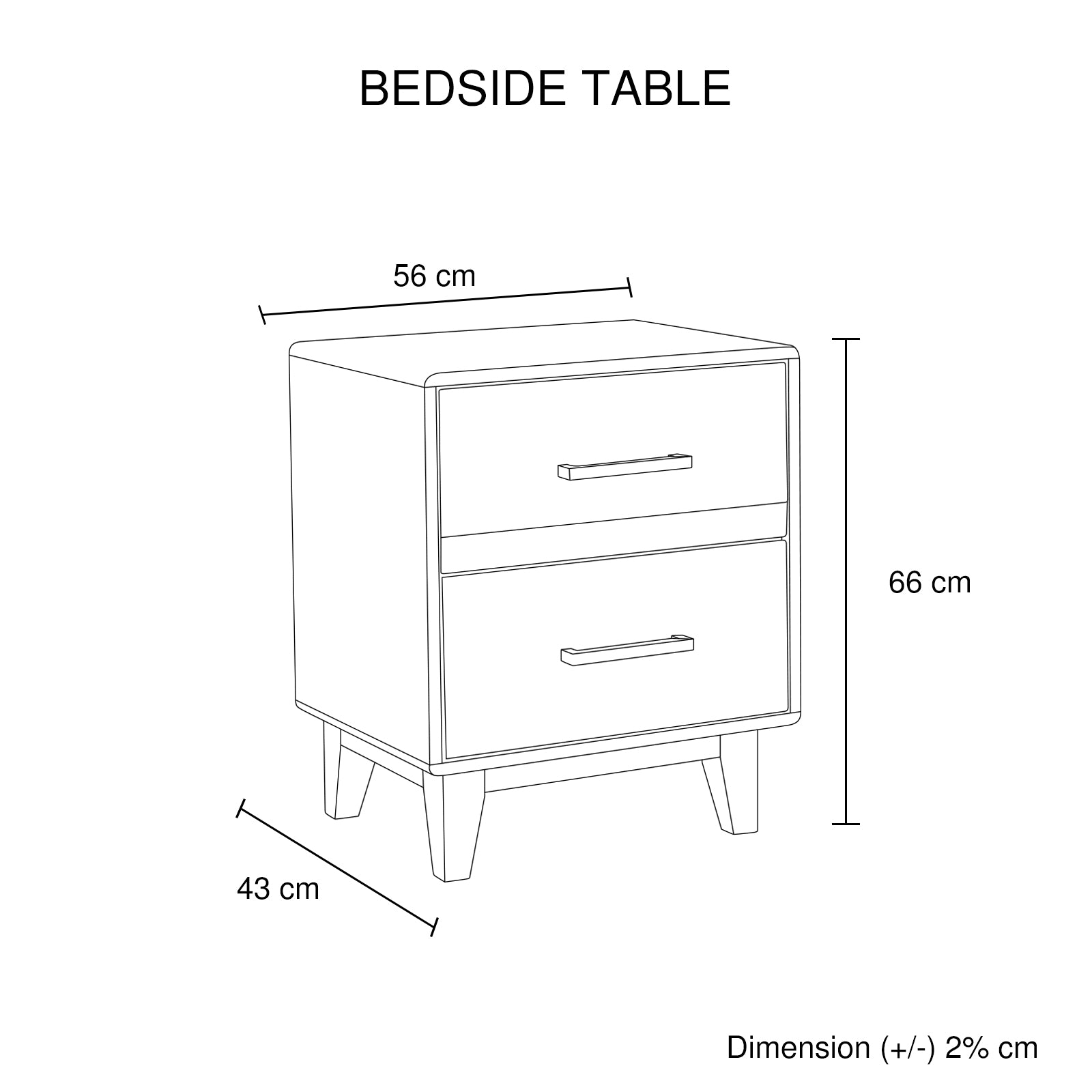 Bedside Tables: Bedside Table 2 drawers Night Stand Solid Wood Storage Light Brown Colour