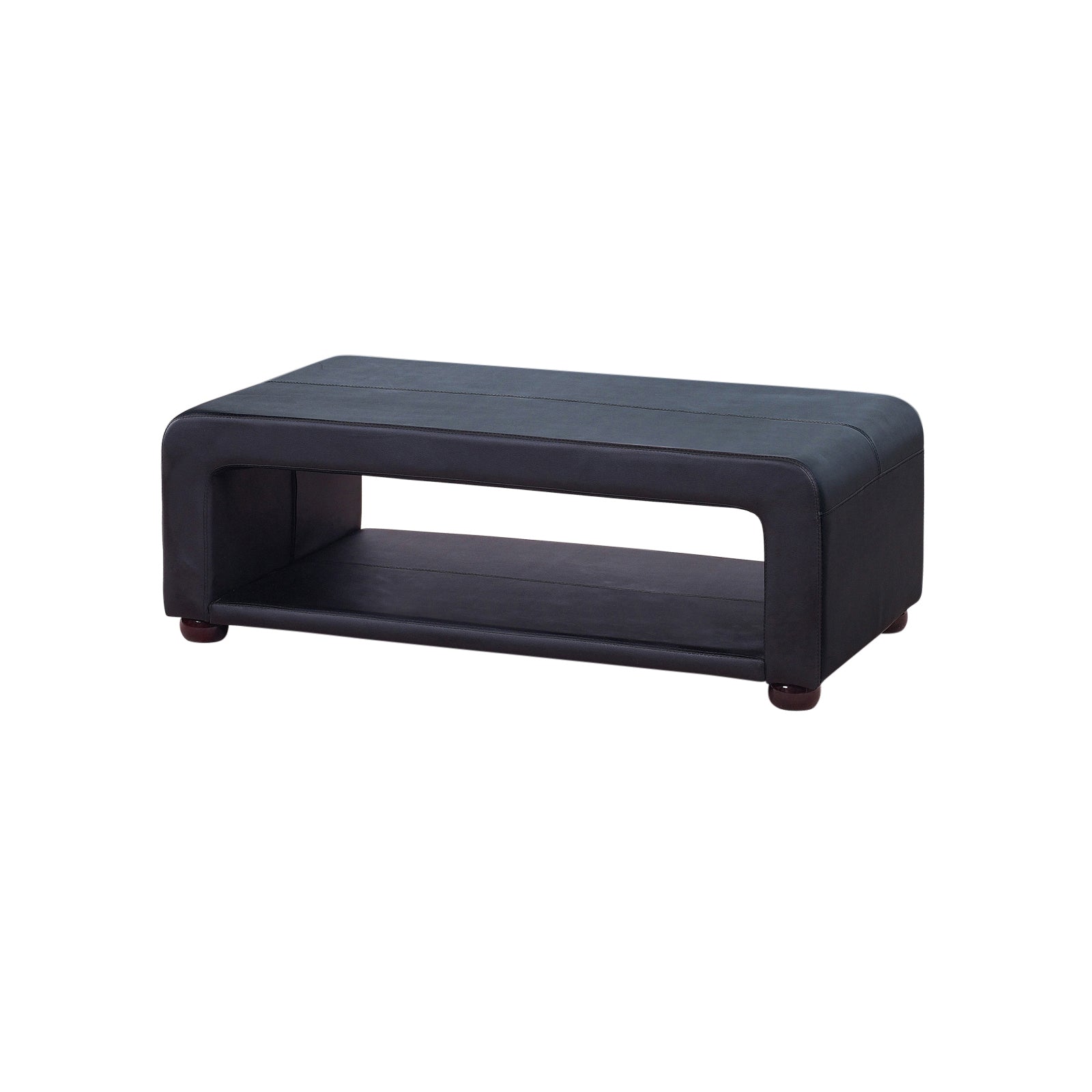 Gaming Chairs: Coffee Table Upholstered PU Leather in Black Colour with open storage