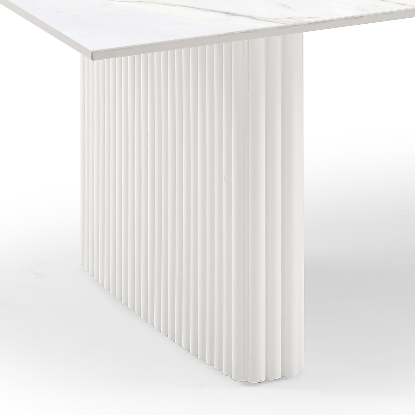 Coffee Tables: Coffee Table Sintered Stone Top MDF Table Base Glossy White