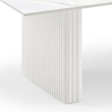 Coffee Tables: Coffee Table Sintered Stone Top MDF Table Base Glossy White