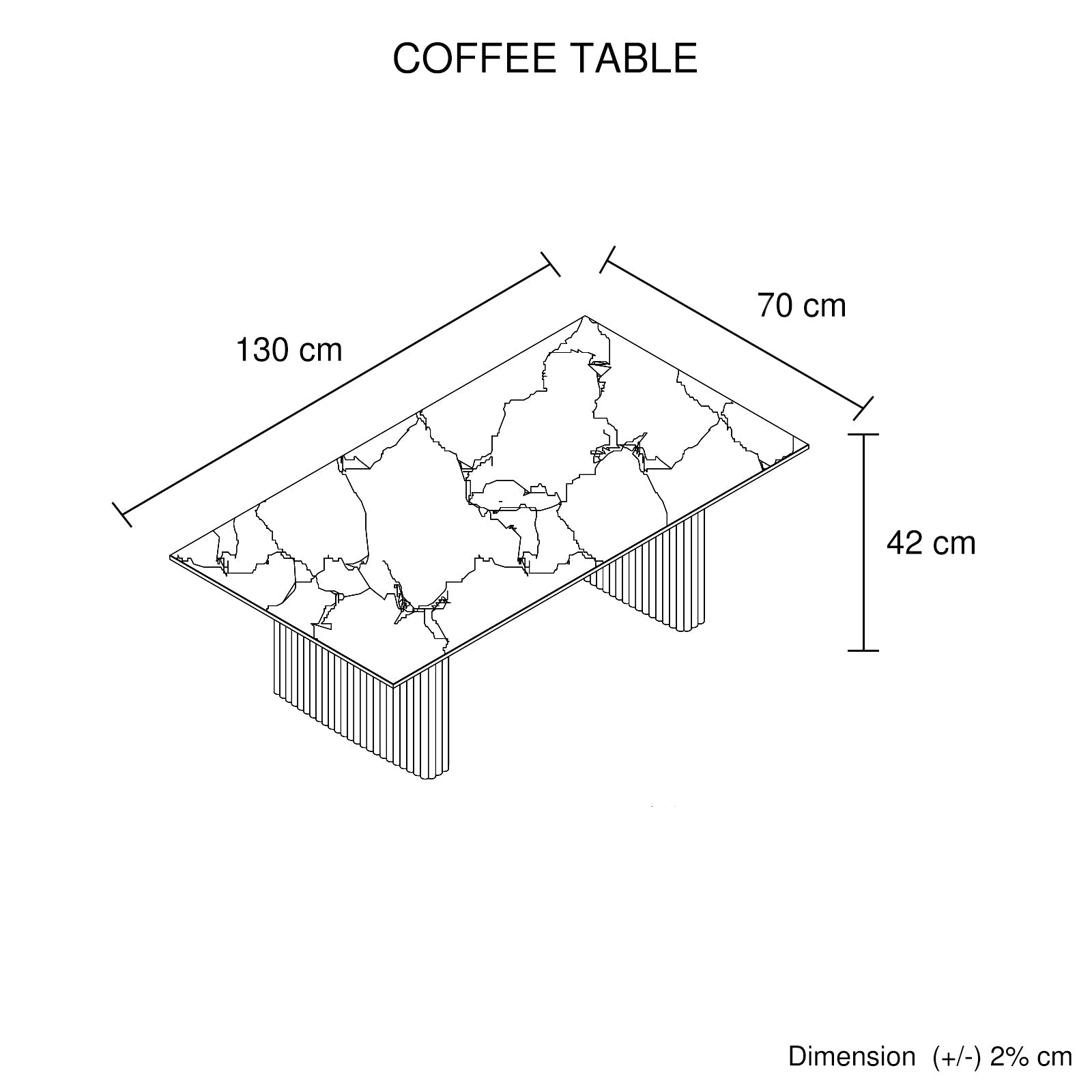 Coffee Tables: Coffee Table Sintered Stone Top MDF Table Base Glossy White