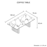 Coffee Tables: Coffee Table Sintered Stone Top MDF Table Base Glossy White