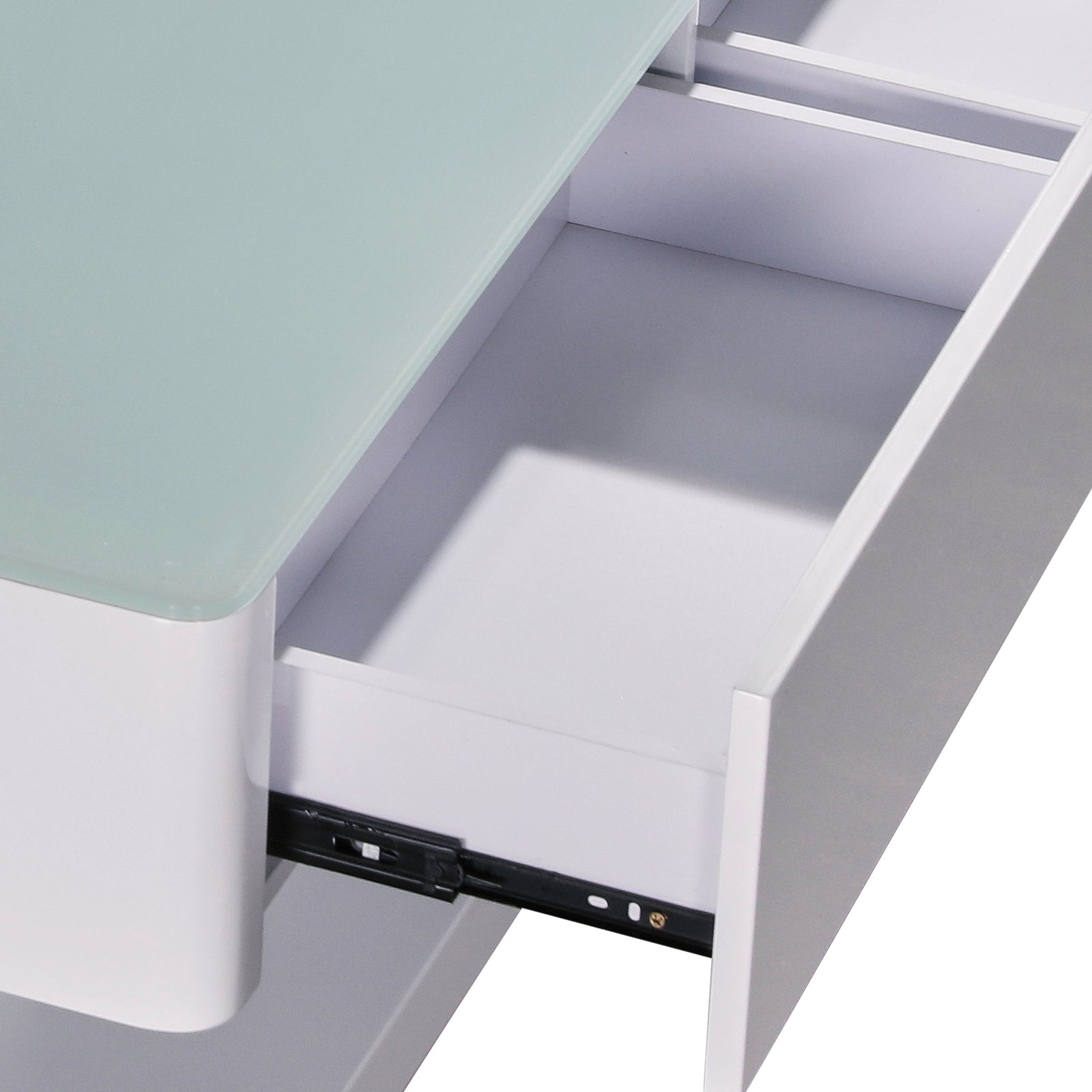 Coffee Tables: Stylish Coffee Table High Gloss Finish Shiny White Colour with 4 Drawers Storage