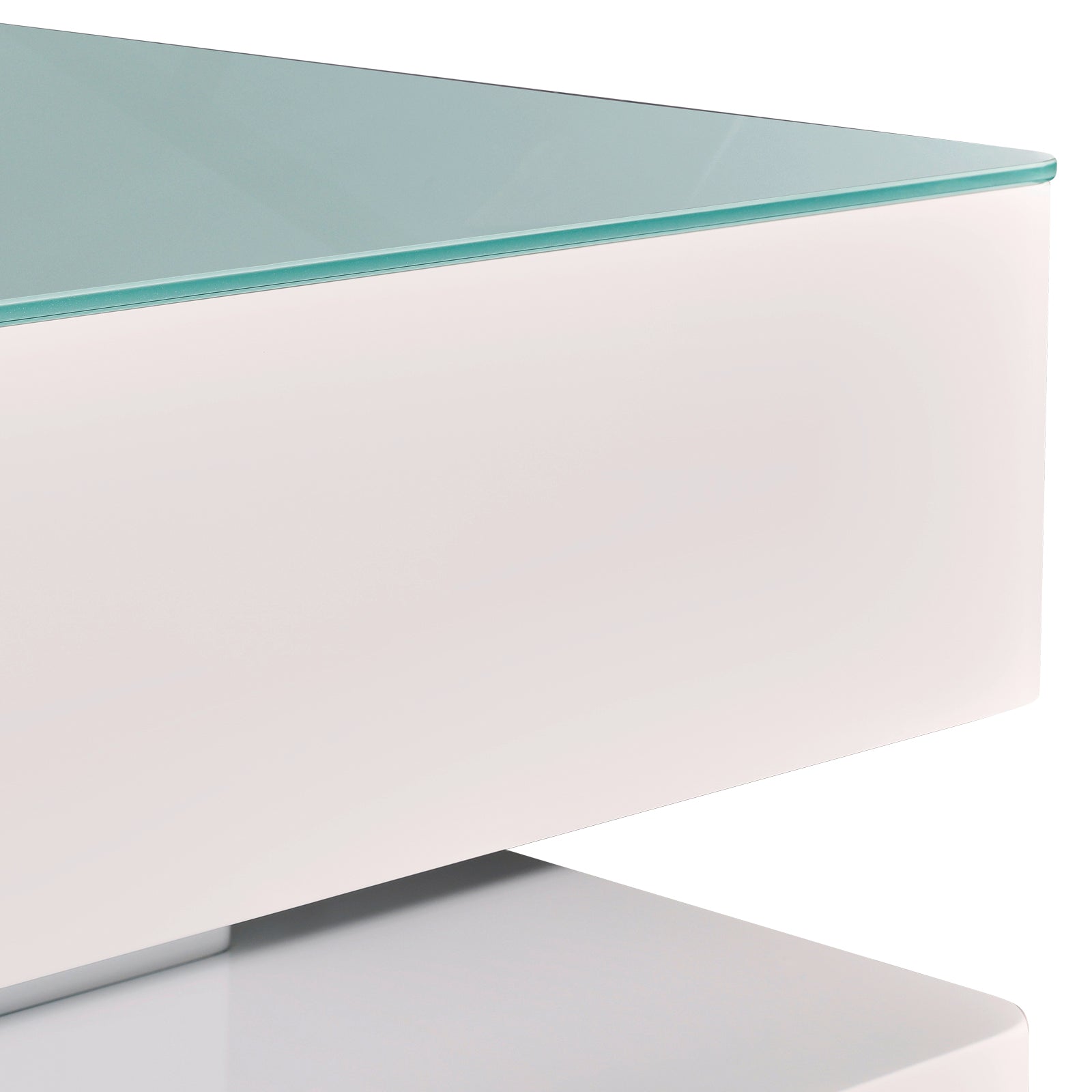 Coffee Tables: Stylish Coffee Table High Gloss Finish Shiny White Colour with 4 Drawers Storage