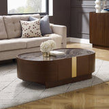 Coffee Tables: Coffee Table MDF Board Melamine Interior Ample Storage in Dark Walnut colour