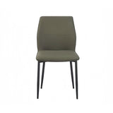 6x Dining Chair Brown Faux Leather Upholstered Seat Powder Coated Iron Legs