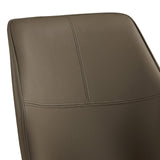 6x Dining Chair Brown Faux Leather Upholstered Seat Powder Coated Iron Legs