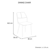 6x Dining Chair Brown Faux Leather Upholstered Seat Powder Coated Iron Legs