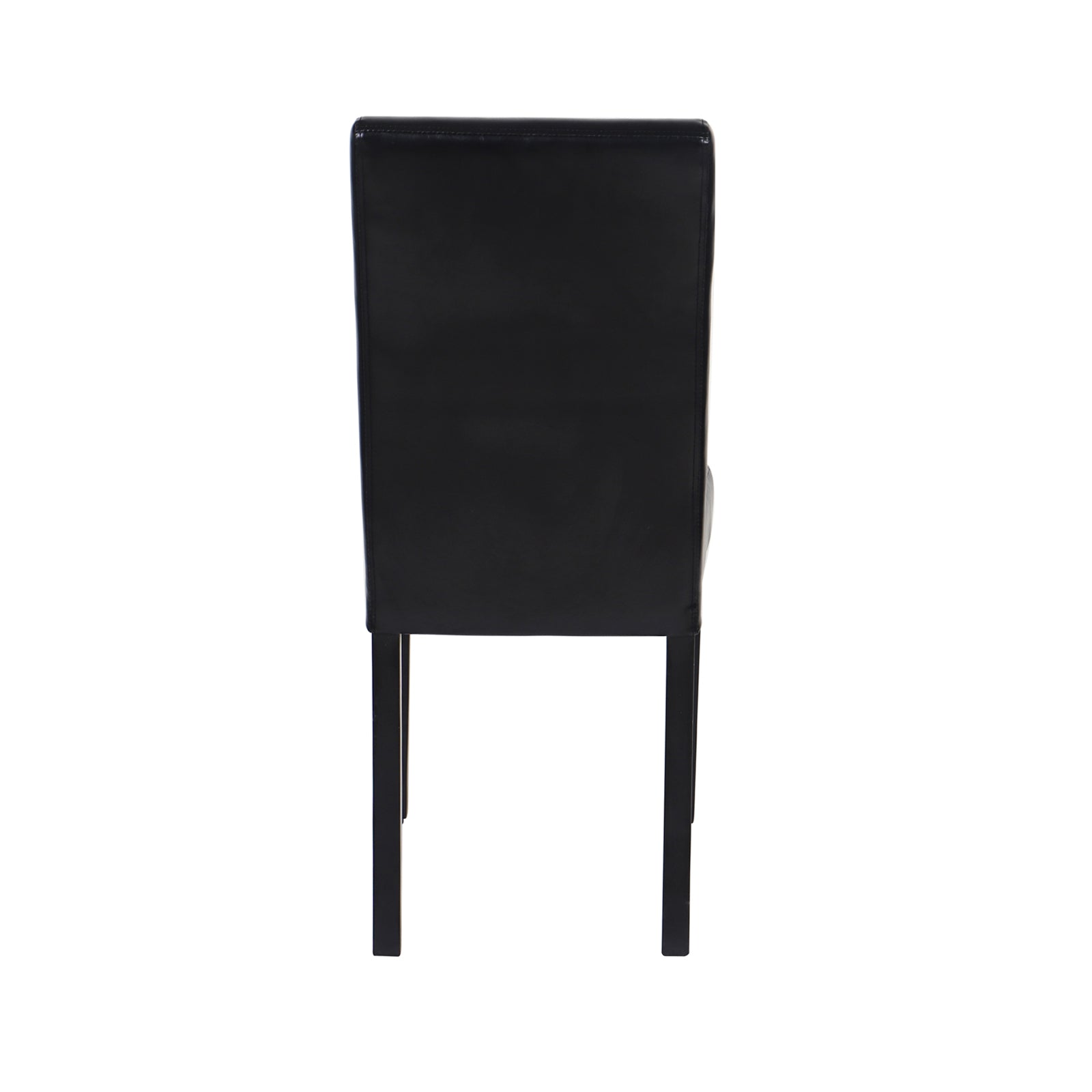 Kitchen & Dining Chairs: 2x Wooden Frame Black Leatherette Dining Chairs with Solid Pine Legs