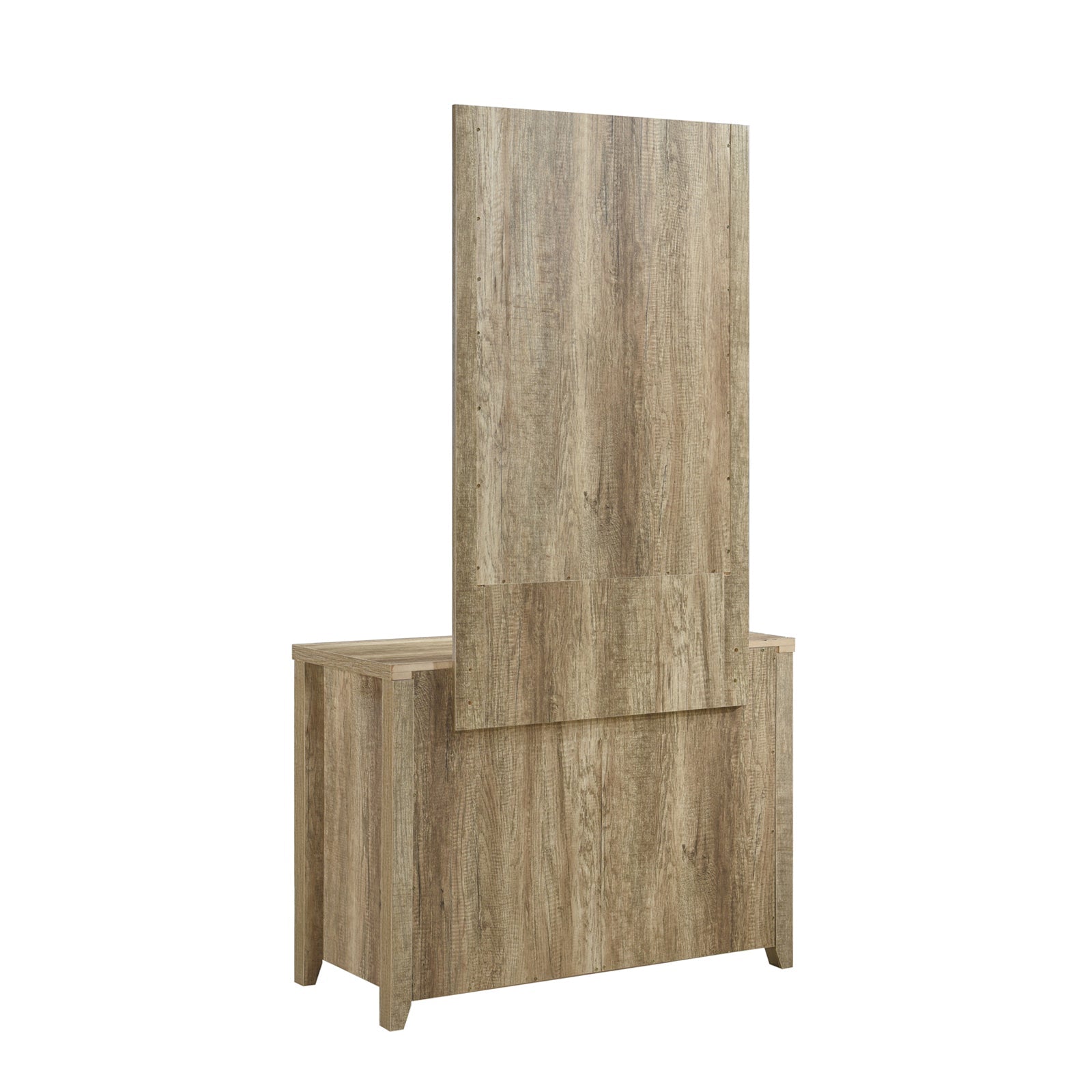 Makeup Organisation & Storage: Dresser with 3 Storage Drawers in Natural Wood like MDF in Oak Colour with Mirror