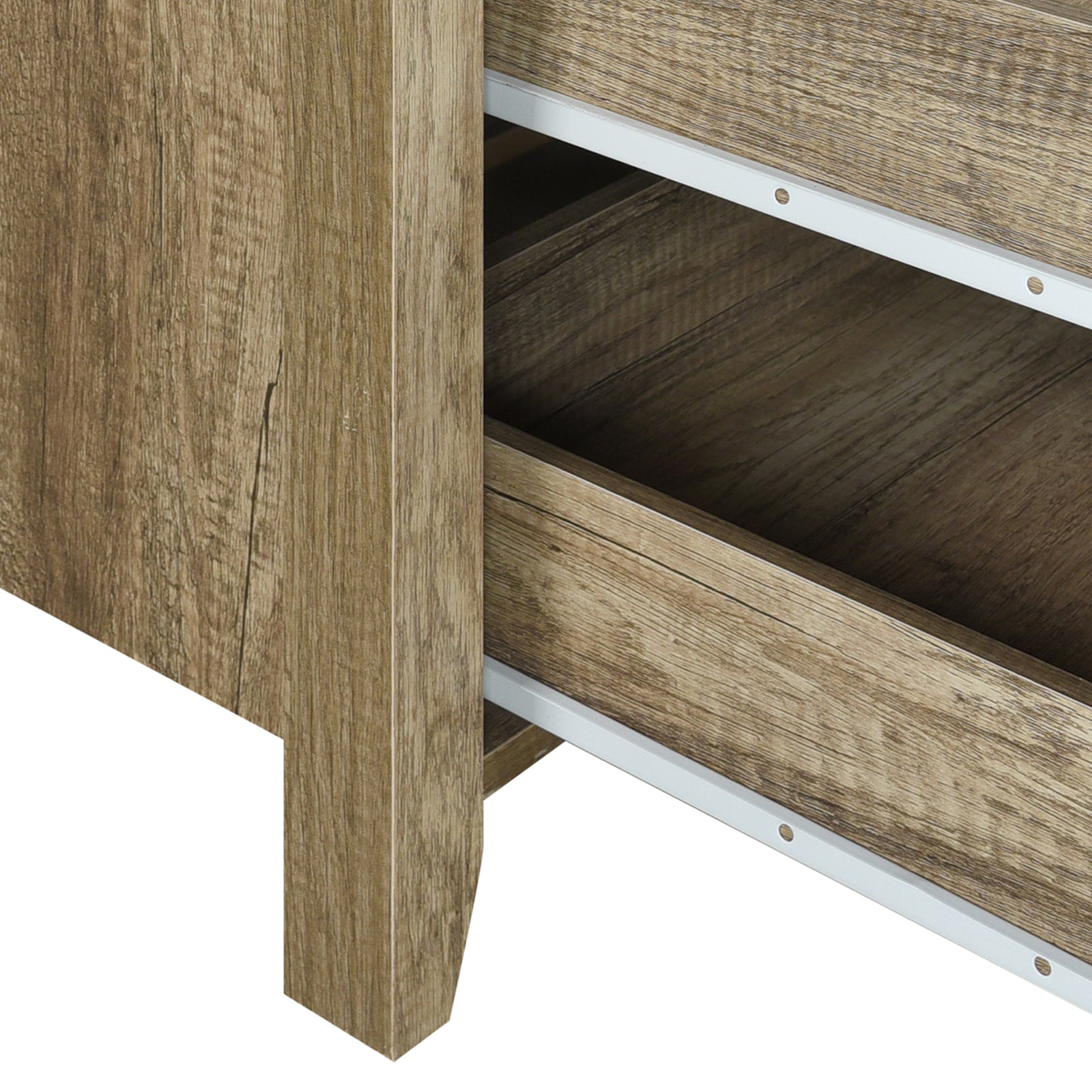 Makeup Organisation & Storage: Dresser with 3 Storage Drawers in Natural Wood like MDF in Oak Colour with Mirror