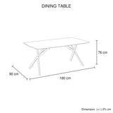 Dining Tables: Dining Table Rectangular Shape White Sintered Stone Top Powder Coated Iron Legs