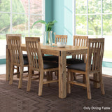Dining Tables: Dining Table 180cm Medium Size with Solid Acacia Wooden Base in Oak Colour