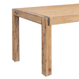 Dining Tables: Dining Table 180cm Medium Size with Solid Acacia Wooden Base in Oak Colour