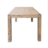 Dining Tables: Dining Table 180cm Medium Size with Solid Acacia Wooden Base in Oak Colour