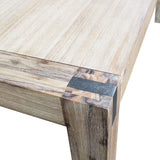 Dining Tables: Dining Table 180cm Medium Size with Solid Acacia Wooden Base in Oak Colour