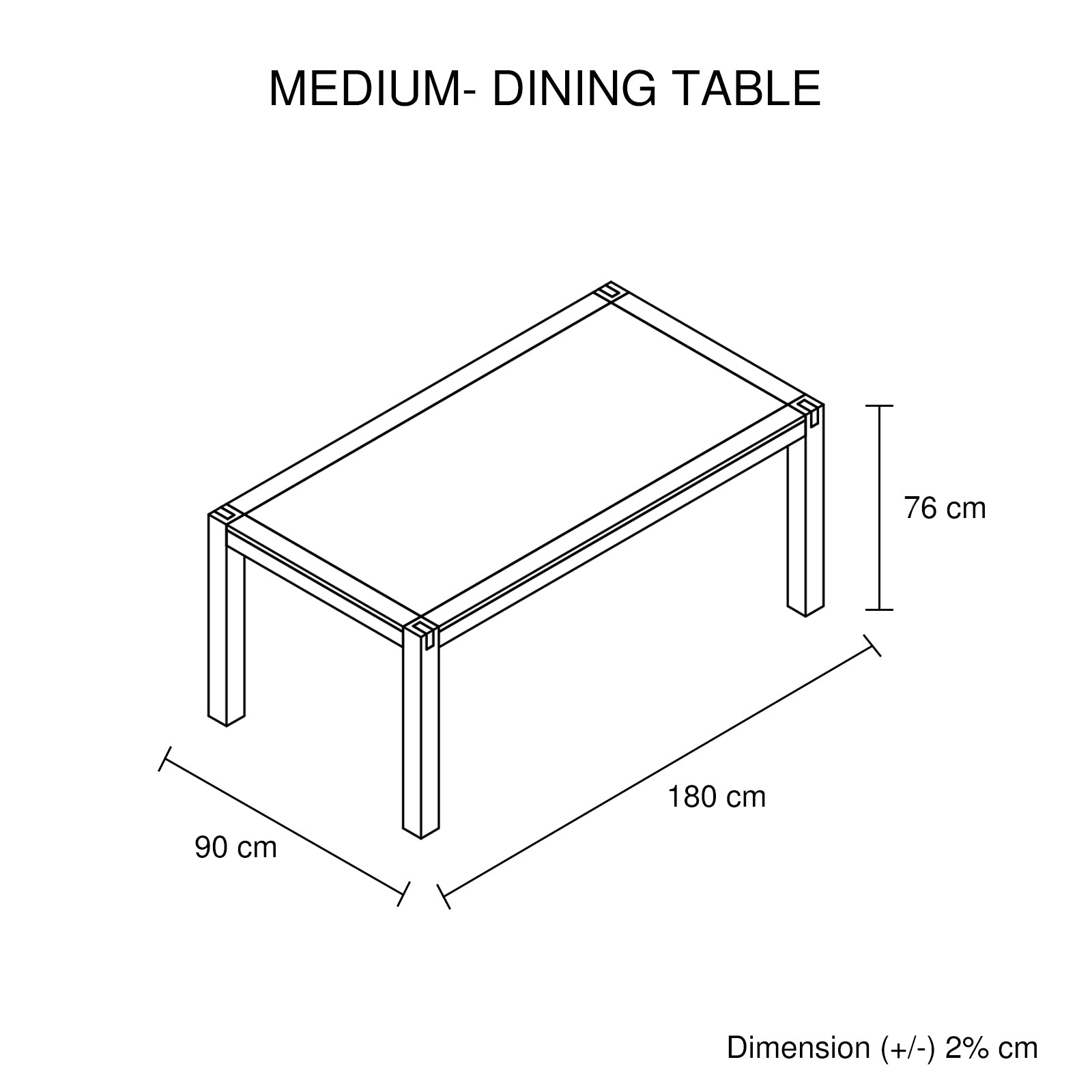 Dining Tables: Dining Table 180cm Medium Size with Solid Acacia Wooden Base in Oak Colour