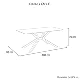 Dining Tables: Dining Table Rectangular Shape Green Sintered Stone Top Powder Coated Iron Legs