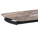Dining Tables: Dining Table MDF Ceramic Glass Table Top Extendable Decorative Stripe