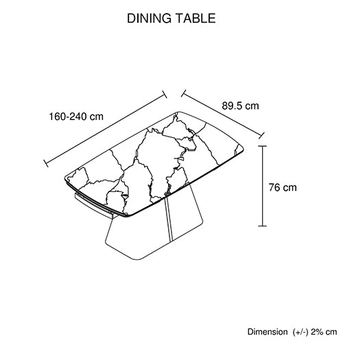 Dining Tables: Dining Table MDF Ceramic Glass Table Top Extendable Decorative Stripe