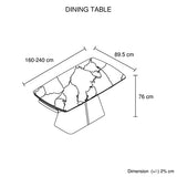 Dining Tables: Dining Table MDF Ceramic Glass Table Top Extendable Decorative Stripe