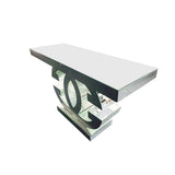 Buffets & Sideboards: Hall Table MDF & Mirror & Crushed Acrylic Diamonds Silver Colour