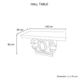 Buffets & Sideboards: Hall Table MDF & Mirror & Crushed Acrylic Diamonds Silver Colour