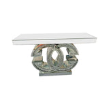 Buffets & Sideboards: Hall Table MDF & Mirror & Crushed Acrylic Diamonds Silver Colour