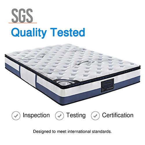 Mattress Toppers: Queen Mattress Latex Pillow Top Pocket Spring Foam Medium Firm Bed