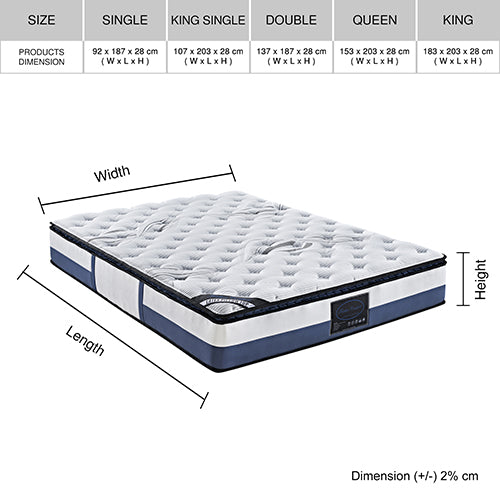 Mattress Toppers: Queen Mattress Latex Pillow Top Pocket Spring Foam Medium Firm Bed