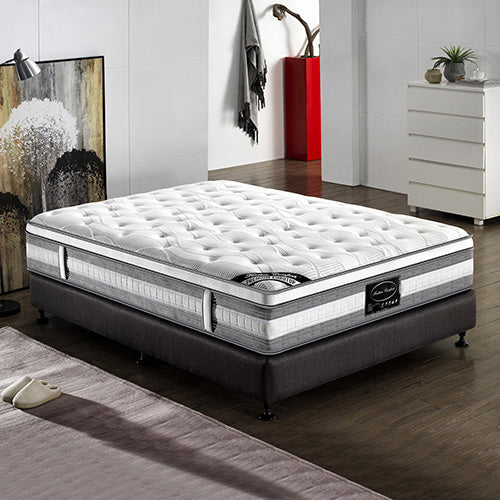 Mattress Toppers: Mattress Euro Top King Size Pocket Spring Coil with Knitted Fabric Medium Firm 34cm Thick